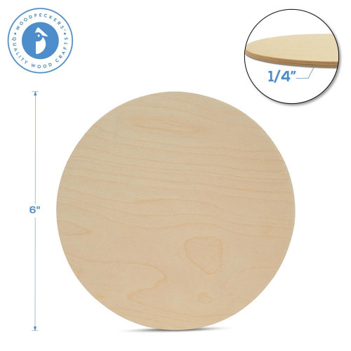 Woodpeckers Crafts 6" Circle Wooden Cutout, 1/4" Thick 