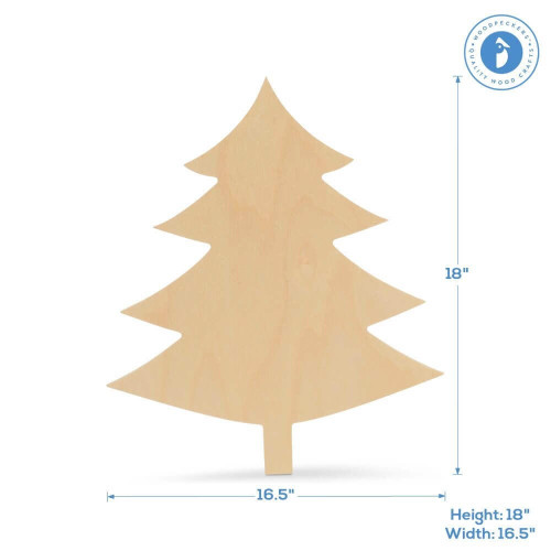 Woodpeckers Crafts Christmas Tree Cutout Jumbo 18"L x 16.5"W 