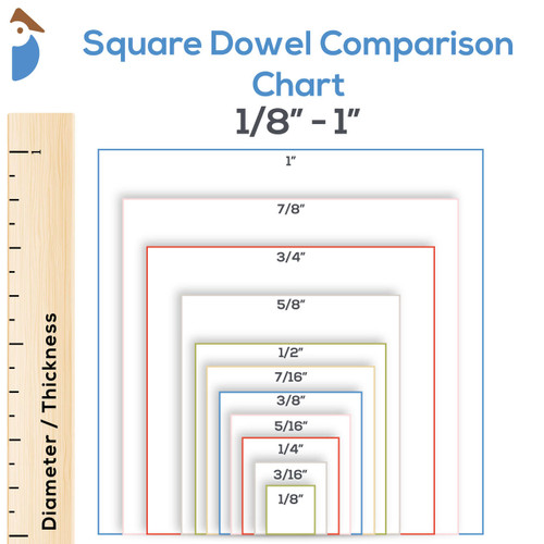 DOWEL HARDWOOD SQUARE 5/8X36IN - Case of 9