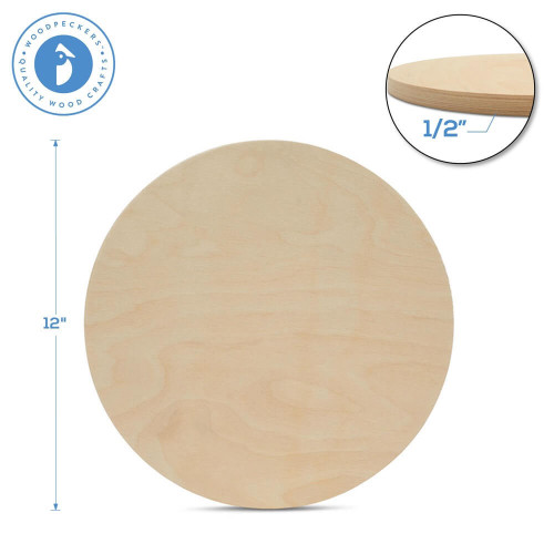 Woodpeckers Crafts 12" Circle Wooden Cutout, 1/2" Thick 