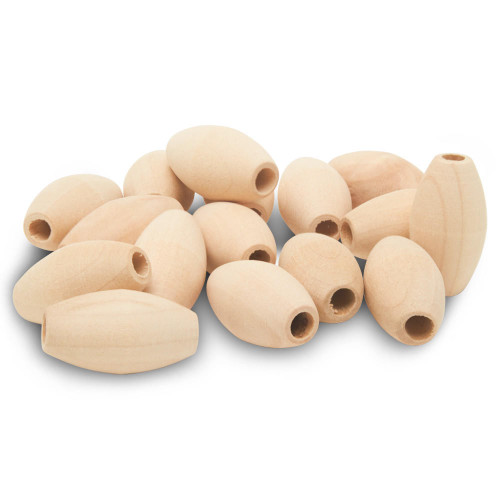 Woodpeckers Crafts Oval Wood Bead, 1" 