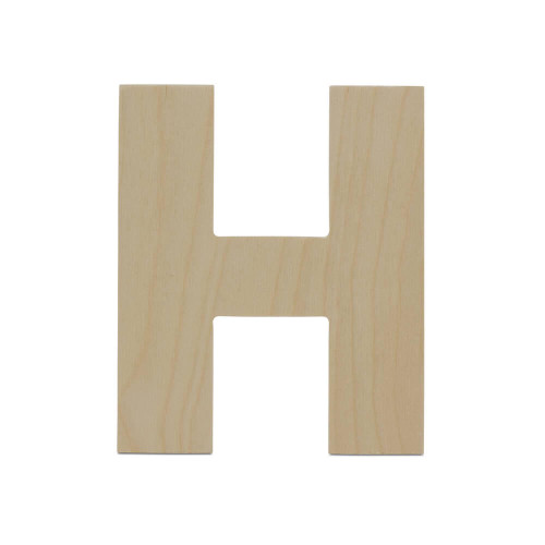 Woodpeckers Crafts Wood Cutout Letter H, 8" 