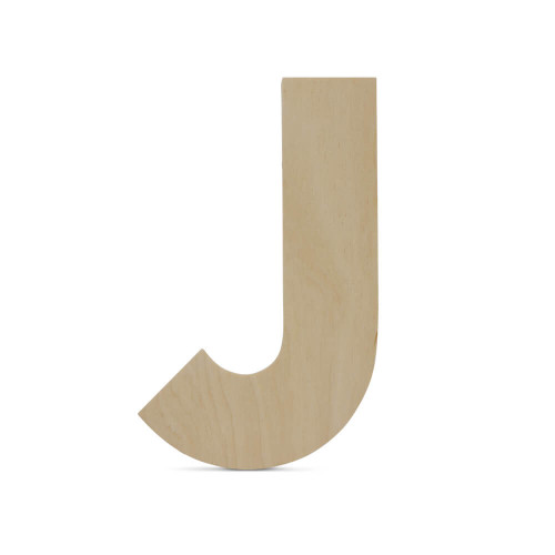 Woodpeckers Crafts Wood Cutout Letter J, 8" 