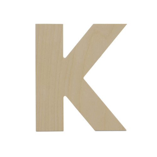 Woodpeckers Crafts Wood Cutout Letter K, 8" 