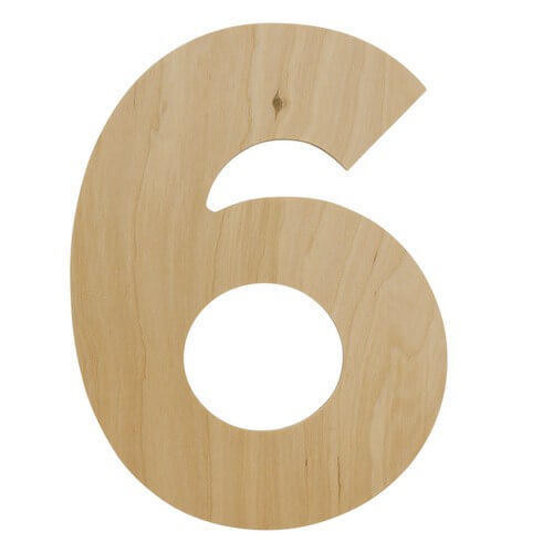 Small Wooden Numbers