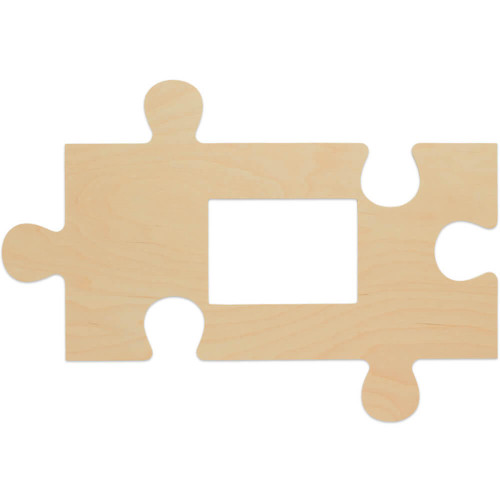 Woodpeckers Crafts Wood Puzzle Piece Cutout, 21" x 12",  with  5" x 7" Photo Frame 