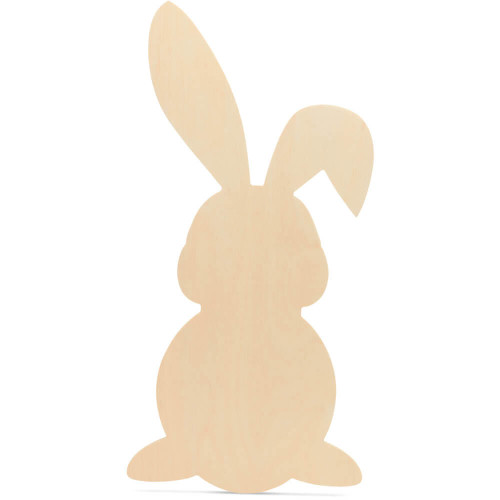 Woodpeckers Crafts Wood Easter Bunny Cutout Large,  12" x 6" 