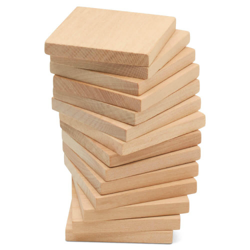 500 Pieces Unfinished Wood Blank Wood Squares round Corner Wooden Cuto –  WoodArtSupply