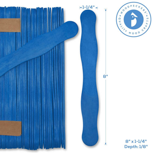 Woodpeckers Crafts Wooden Fan Handles in Blue 