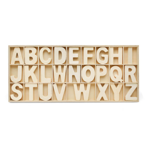  36 Pieces Unfinished Wooden Alphabet Letters for