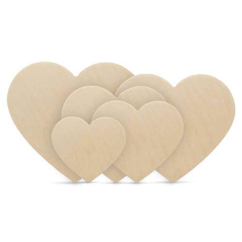 Woodpeckers Crafts 8" Heart Wooden Cutout, 8" x 7" x 1/4" 