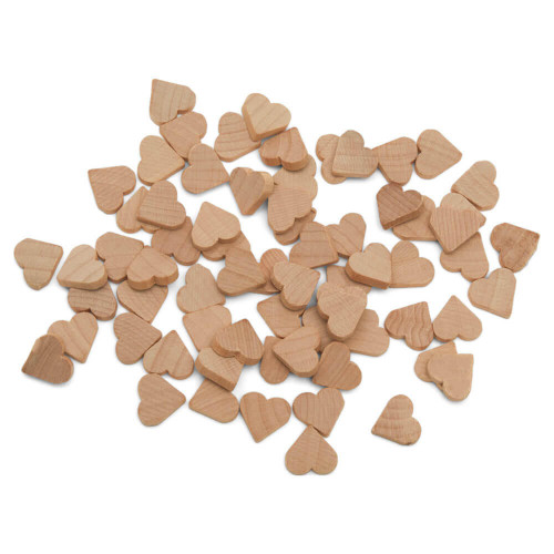 Small Wood Hearts for Crafts 1-inch, 1/8 inch Thick, Pack of 200