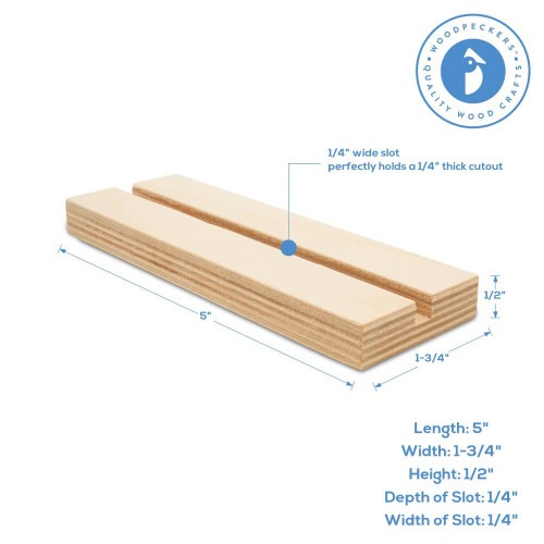 Woodpeckers Crafts Wooden Cutout Stand, 5", for 1/4" thick cutouts 