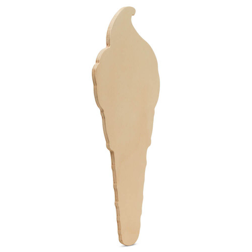 Woodpeckers Crafts 12" Wood Ice Cream Cone Cutout, 12" x 5.8" x 1/4" 