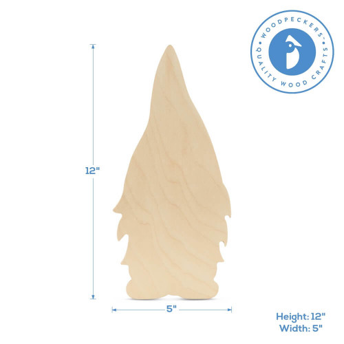 Woodpeckers Crafts 12" Wood Gnome Cutout, 12" 