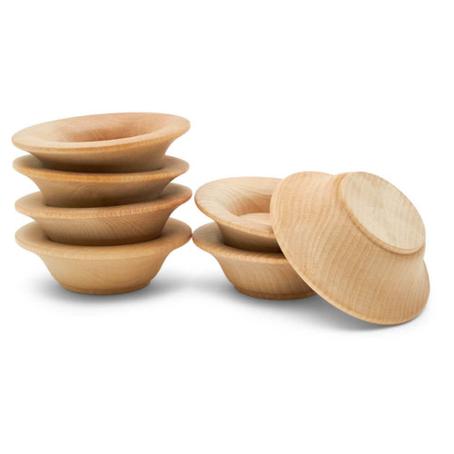 Woodpeckers Crafts 2-3/4” Wooden Flared Bowls and Stands 