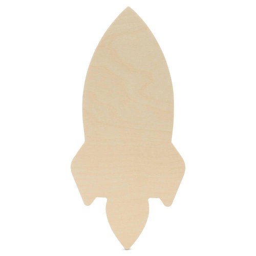 Woodpeckers Crafts 12" Wood Rocket Cutout, 12" x 9" x 1/4" 