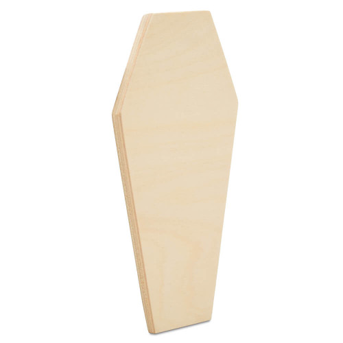 Woodpeckers Crafts Wood Coffin Cutout, 12" x 6-1/2" 