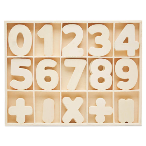 Woodpeckers Crafts Unfinished Wood Sorting Tray With Number Cutouts 