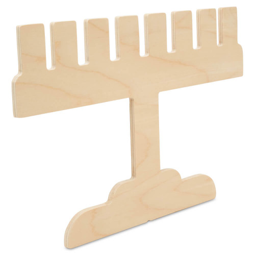 Woodpeckers Crafts Menorah Cutout, Square, Large 12" x 7" 