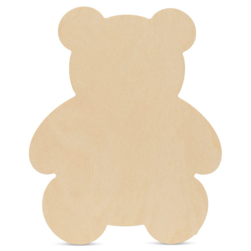 Woodpeckers Crafts 6" Wood Teddy Bear Cutout, 6" x 4-3/4" x 1/4" 