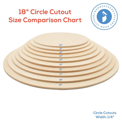 Woodpeckers 18" Wooden Circle Cutout, 1/4" Thick 