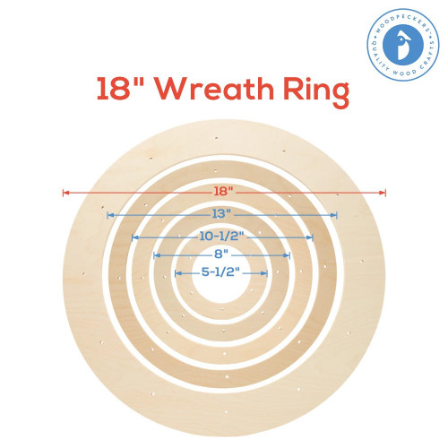Woodpeckers Crafts Wooden Wreath Form, 18” 