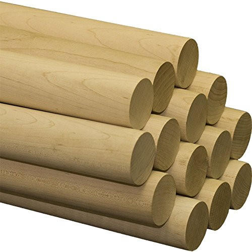 Woodpeckers Wooden Dowel Rods, 36" x 3" thick 