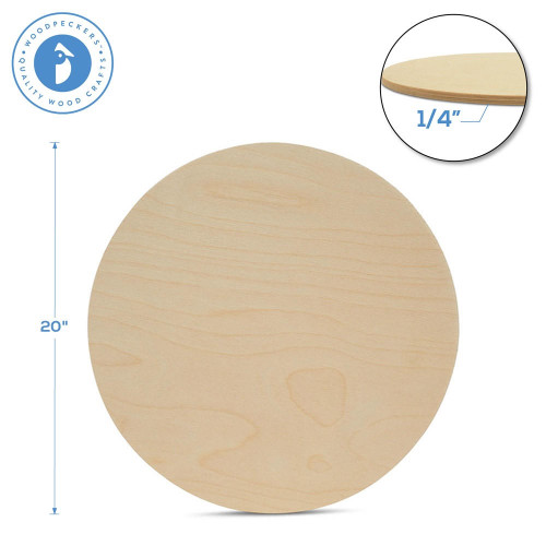 Woodpeckers Wooden Circle Cutouts, 20" x 1/4" Thick 