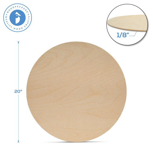 Woodpeckers Wooden Circle Cutouts, 20" x 1/8" Thick 