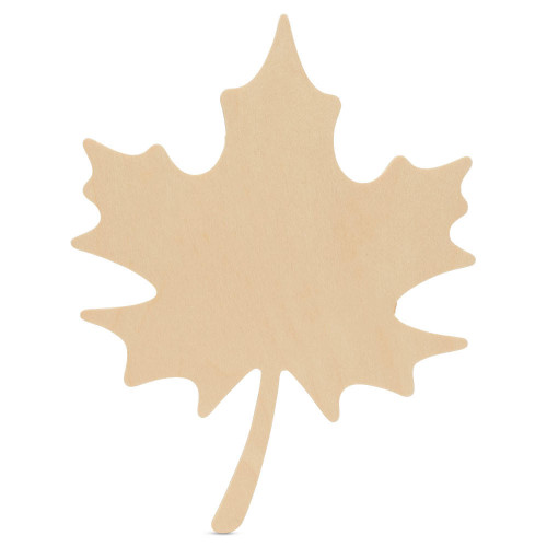 Woodpeckers Wooden Maple Leaf Cutout, 8" x 6" 