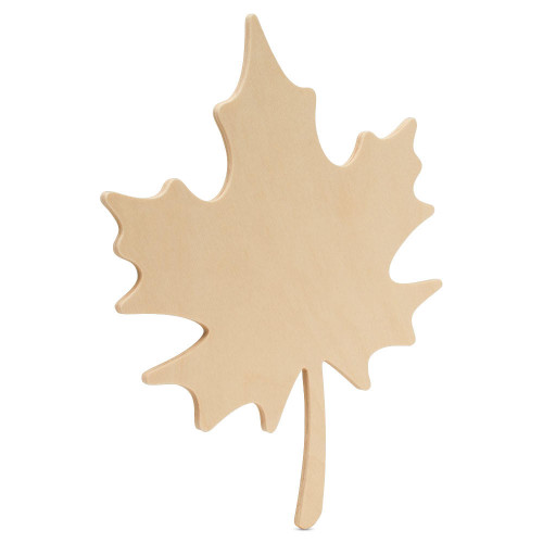 Woodpeckers Wooden Maple Leaf Cutout, 8" x 6" 