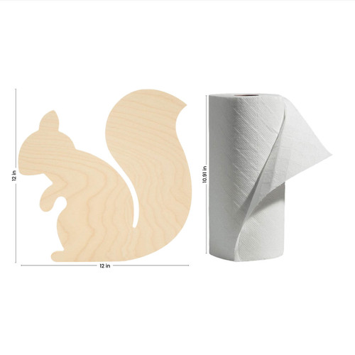 Woodpeckers Wooden Squirrel Cutout, 12" x 12" 