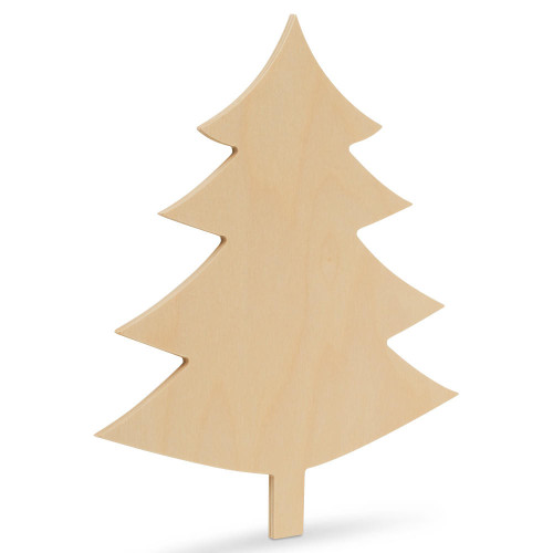 Woodpeckers Wooden Christmas Tree Cutout, 18" x 16.5" 