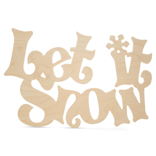 Woodpeckers Wooden "Let It Snow" Cutout, 18" x 11.75" 