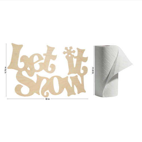 Woodpeckers Wooden "Let It Snow" Cutout, 18" x 11.75" 