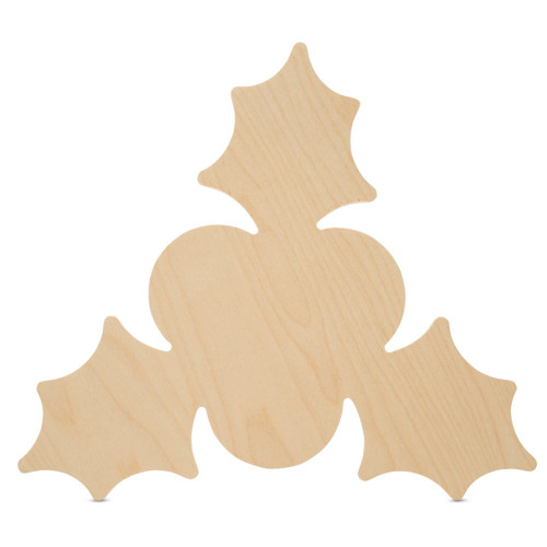 Woodpeckers Wooden Christmas Holly Cutout, 18" X 18" 