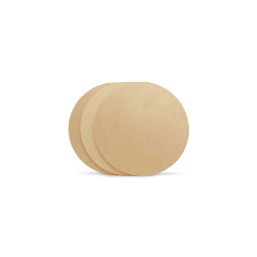 Wood Circle 6 Inch, 1/8 inch Thick, Pack of 10 Unfinished Plywood