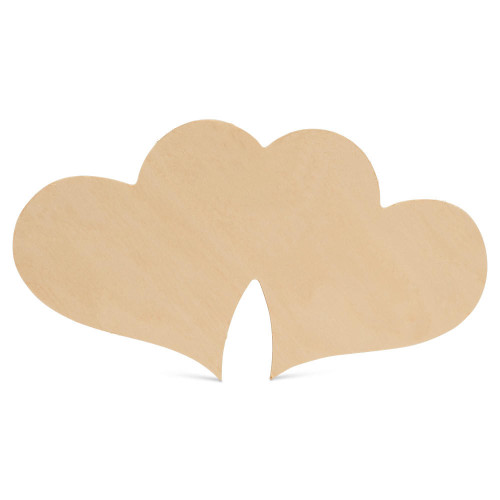 Woodpeckers Wooden Double Heart Cutout, 8" x 4.5" 