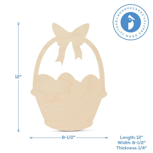 Woodpeckers Crafts Easter Basket Cutout, 12” 