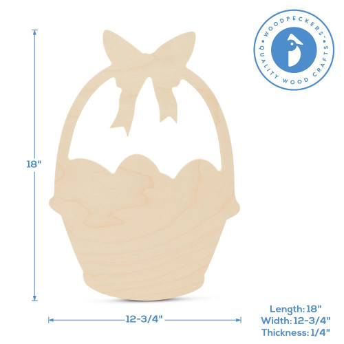 Woodpeckers Crafts Easter Basket Cutout, 18” 