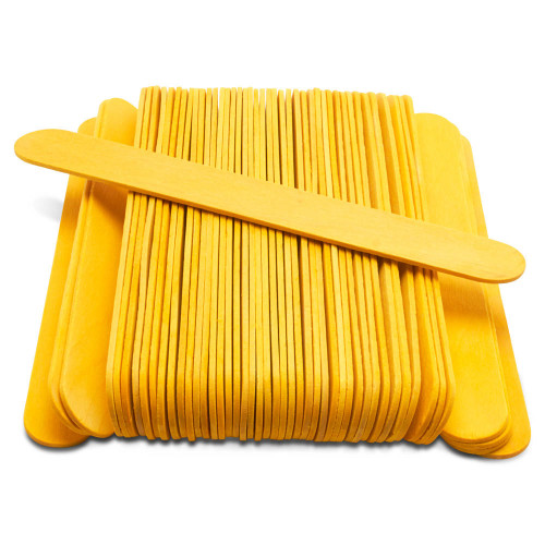 100 Jumbo Wooden Craft Sticks 6”, Yellow