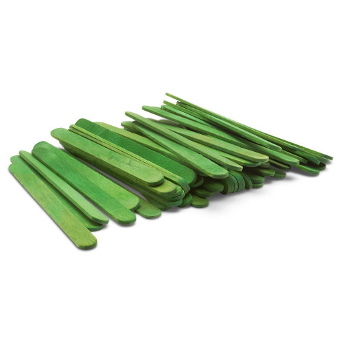 100 Pack, Green Color Wood Craft Popsicle Sticks by CraftySt