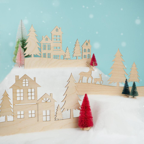 Woodpeckers Crafts 3-Piece Christmas Scene 