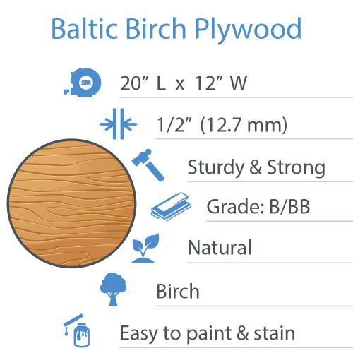 Woodpeckers Crafts 1/2" x 12" x 20"  Baltic Birch B/BB Plywood 