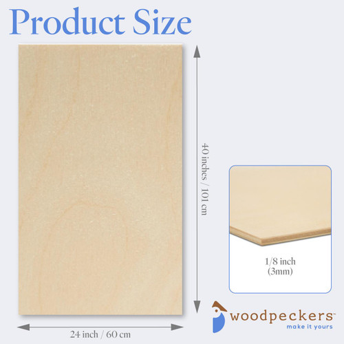 Woodpeckers Crafts 1/8" x 24" x 40" Baltic Birch Sheets B/BB 