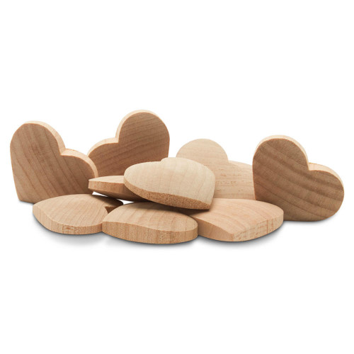 100 Small Wooden Hearts for Crafts 1-1/2 inch, 1/4 inch Thick