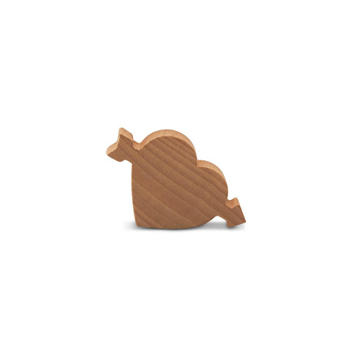 Woodpeckers Crafts 1-1/4" Wood Cupid Heart Cutout, 3/8" Thick 