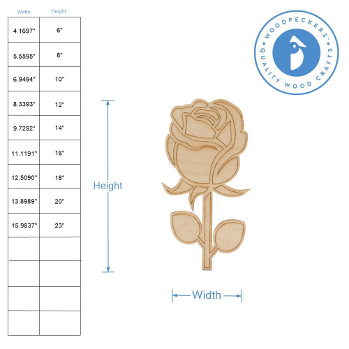 Woodpeckers Crafts Blooming Rose Cutout 