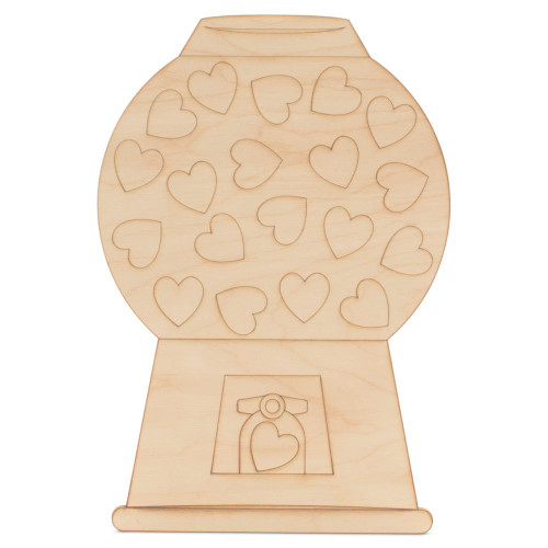 6ct Woodpeckers Crafts, DIY Unfinished Wood 8 Heart with Keyhole Cutout, Pack of 6 Natural